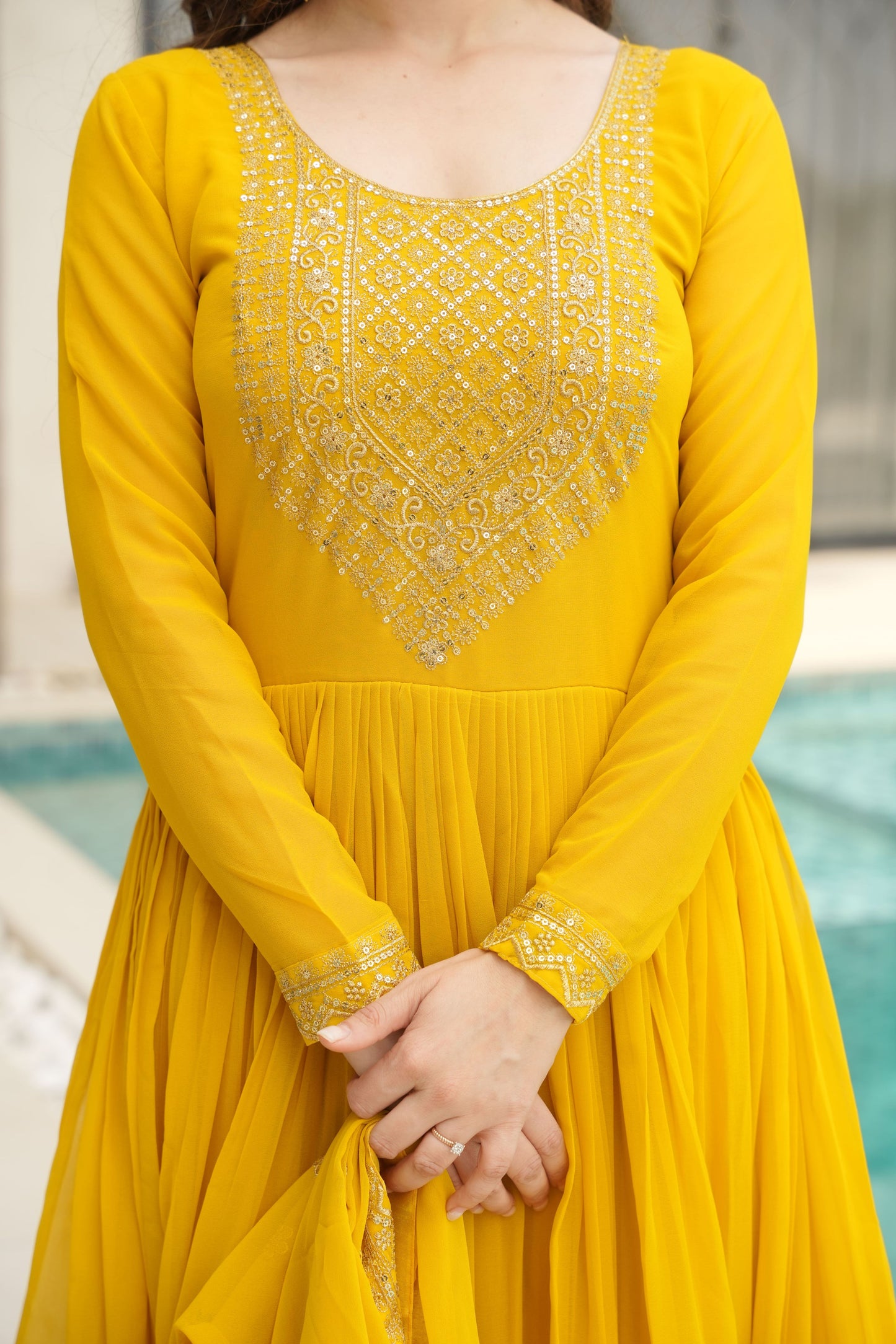 Premium Designer Embroidered Gown with Dupatta | Readymade Party Wear for Women