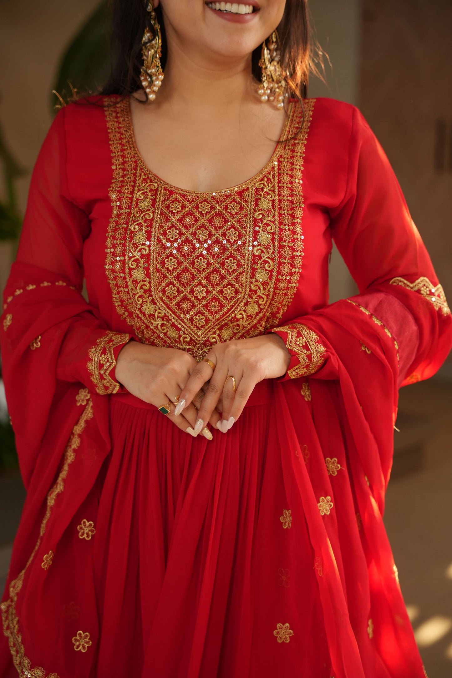 Premium Designer Embroidered Gown with Dupatta | Readymade Party Wear for Women