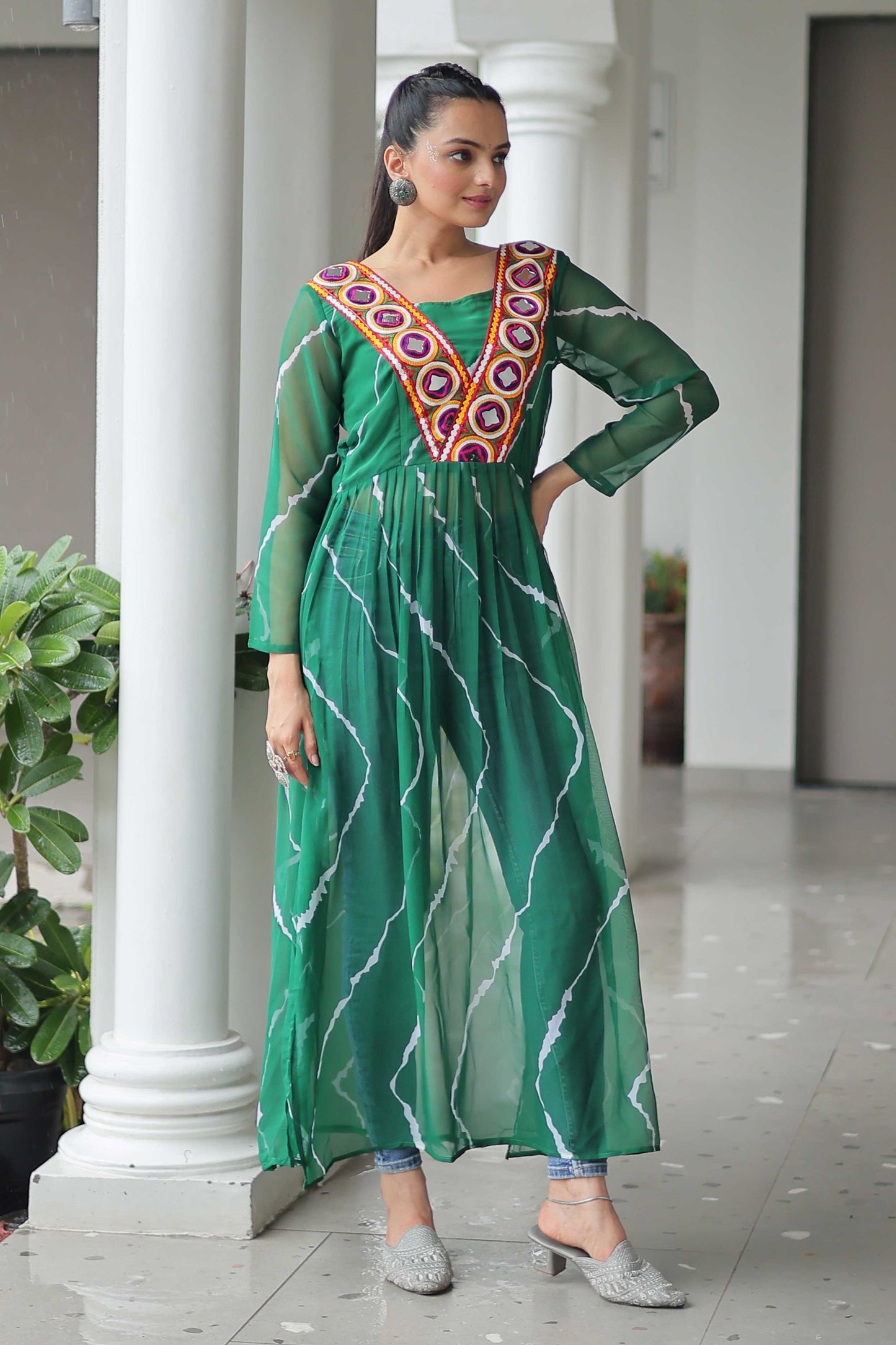 Festive Fusion Kurti – Leheriya x Kutchi Patchwork | Navratri