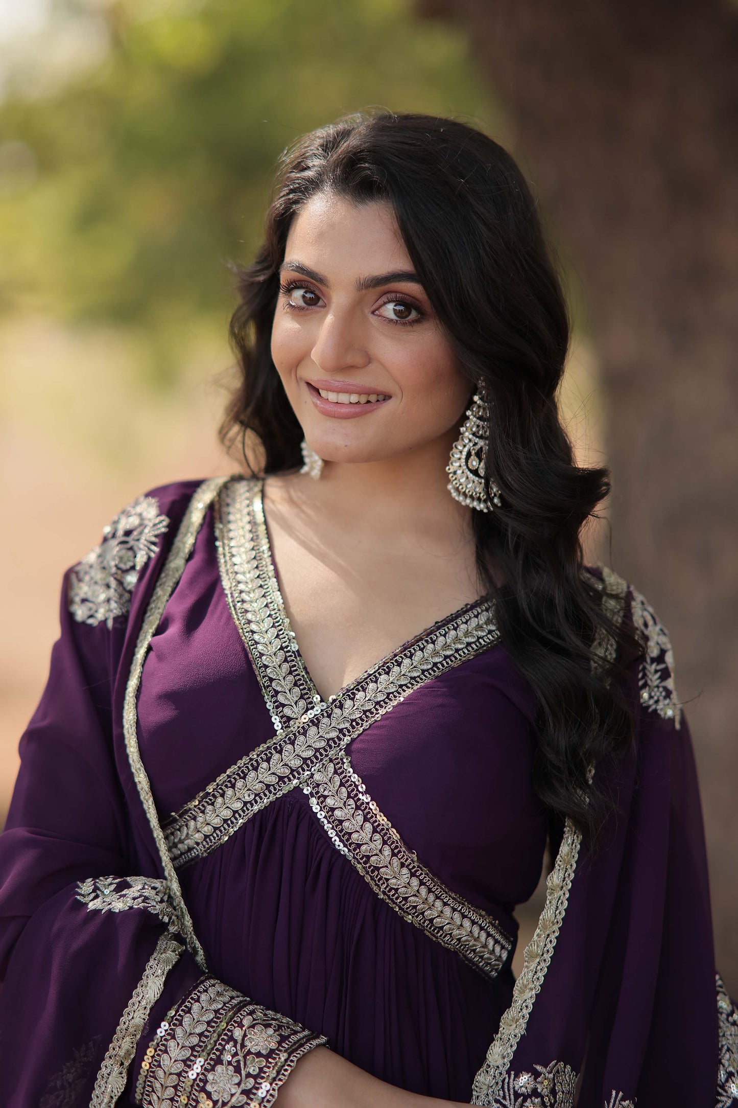 New Designer Party Wear Gown – Heavy Embroidery & Sequins Work with Dupatta | Ready-to-Wear Collection