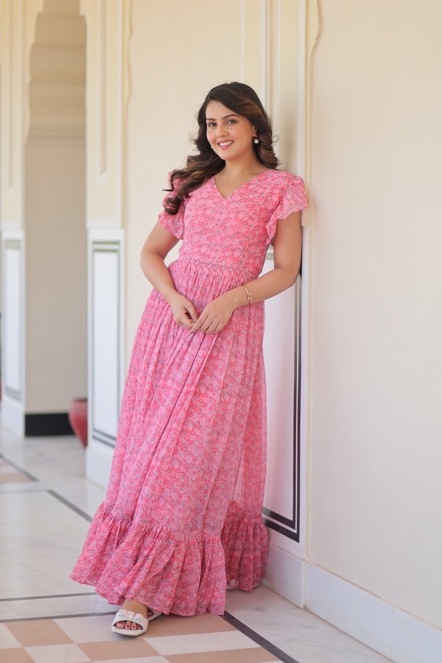 Premium Readymade Printed Gown for Women – Faux Georgette Fabric