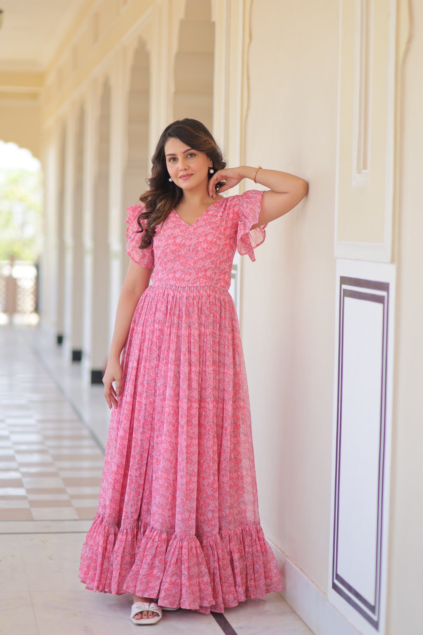 Premium Readymade Printed Gown for Women – Faux Georgette Fabric