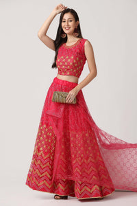 Embroidered Flared Lehenga Choli With Dupptta