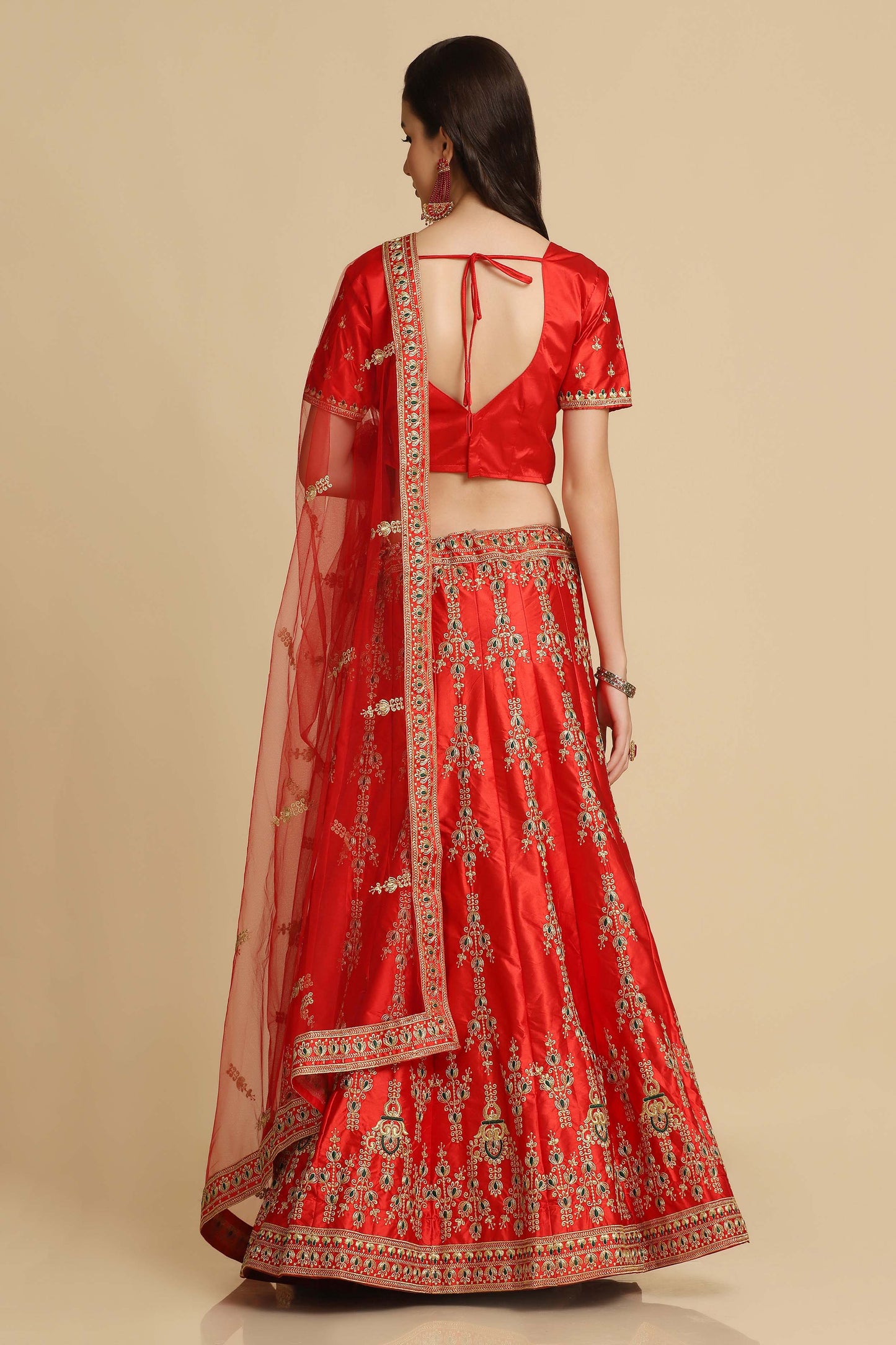 Embroidered Flared Lehenga Choli Set with Dupatta