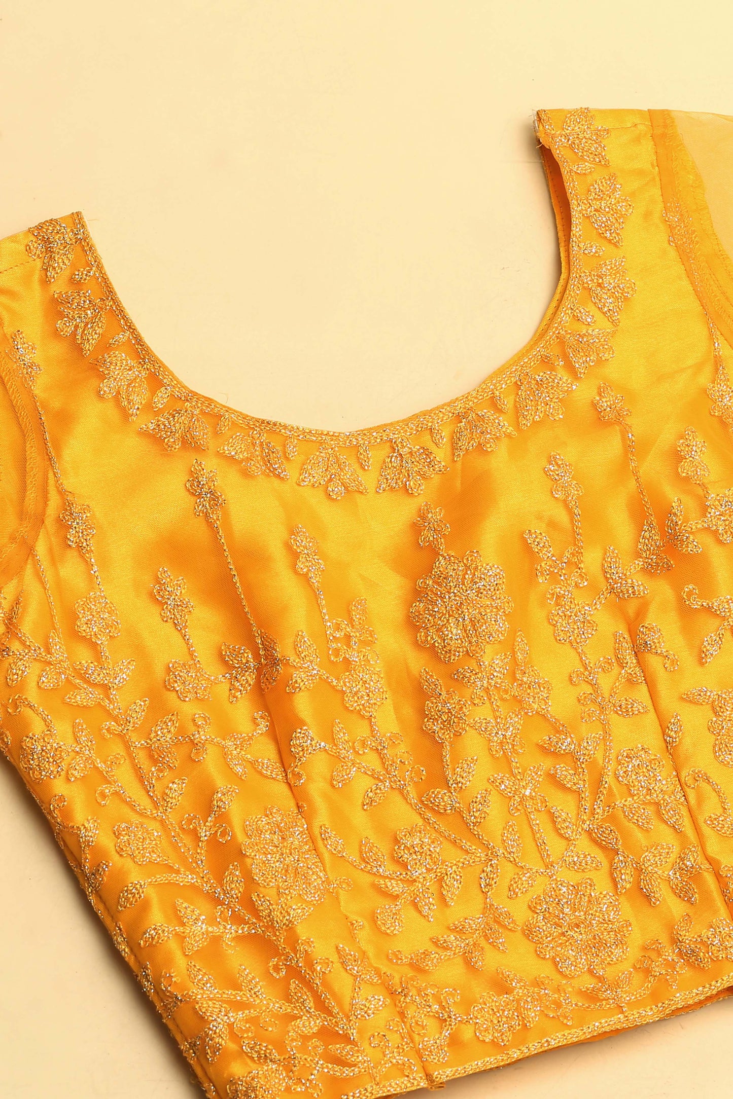 Yellow Embroidered Flared Lehenga Choli Set