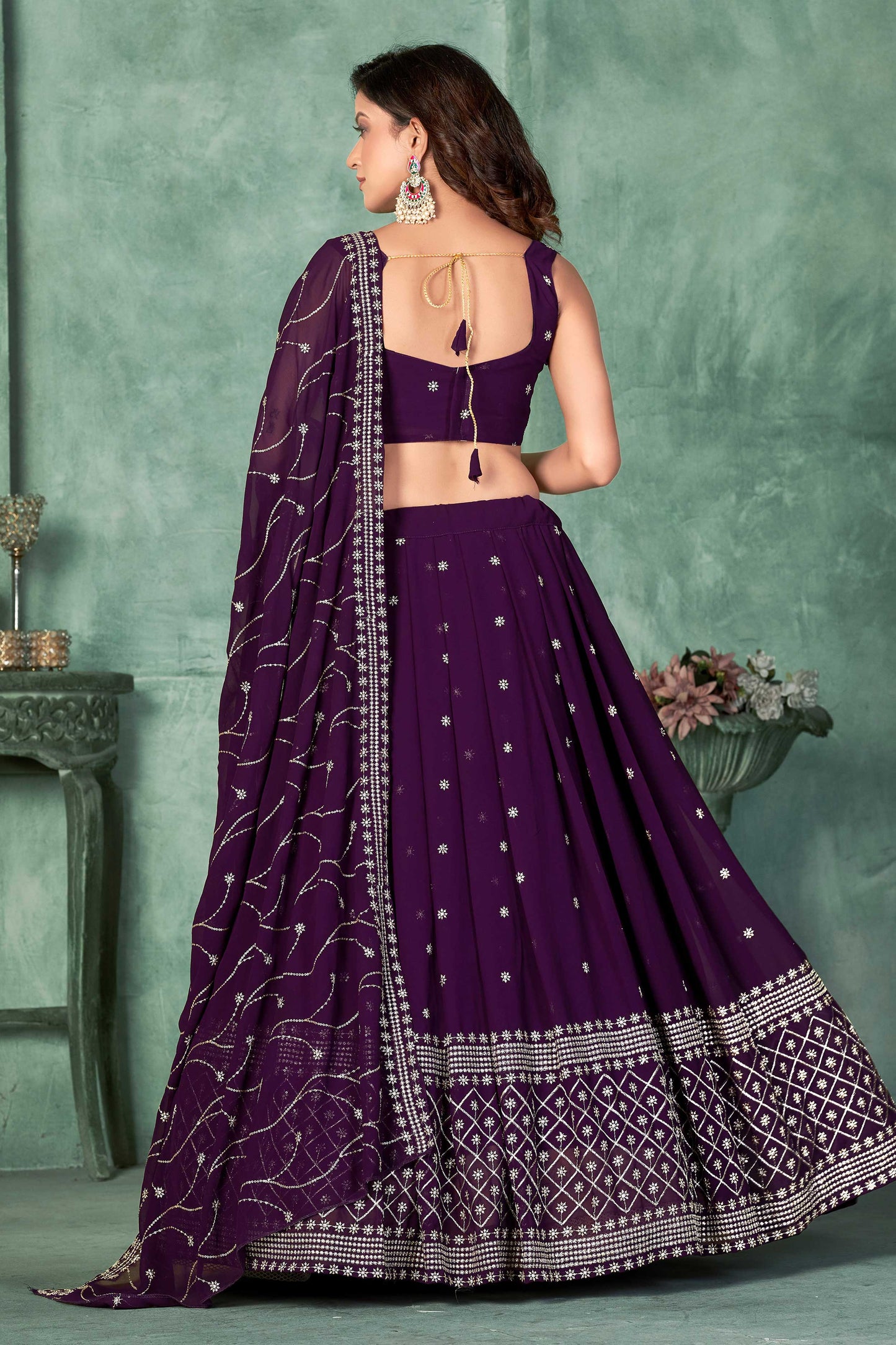 Women Embroidered Lehenga Choli With Dupatta