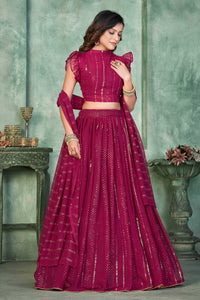 Maroon Georgette Circular Lehenga Choli