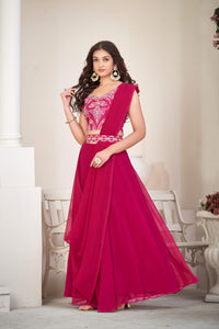 Georgette Lehenga With Lace border For Women