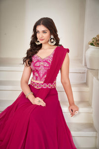 Georgette Lehenga With Lace border For Women