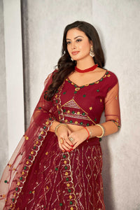 Embroidered Ready to Wear Lehenga & Unstitched Blouse With Dupatta