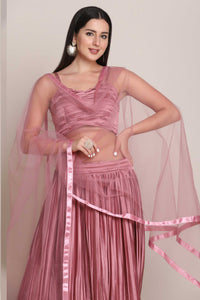 Flared Lehenga Choli Set with Dupatta