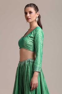 Zari Woven Lehenga Choli Set with Dupatta