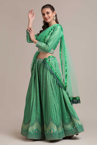 Zari Woven Lehenga Choli Set with Dupatta