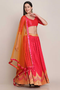 Zari Woven Lehenga Choli Set with Dupatta