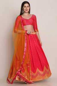 Zari Woven Lehenga Choli Set with Dupatta