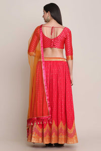 Zari Woven Lehenga Choli Set with Dupatta