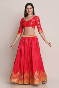 Zari Woven Lehenga Choli Set with Dupatta