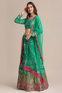 Zari Woven Lehenga Choli Set with Dupatta