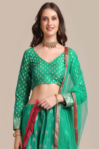 Zari Woven Lehenga Choli Set with Dupatta