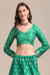 Zari Woven Lehenga Choli Set with Dupatta