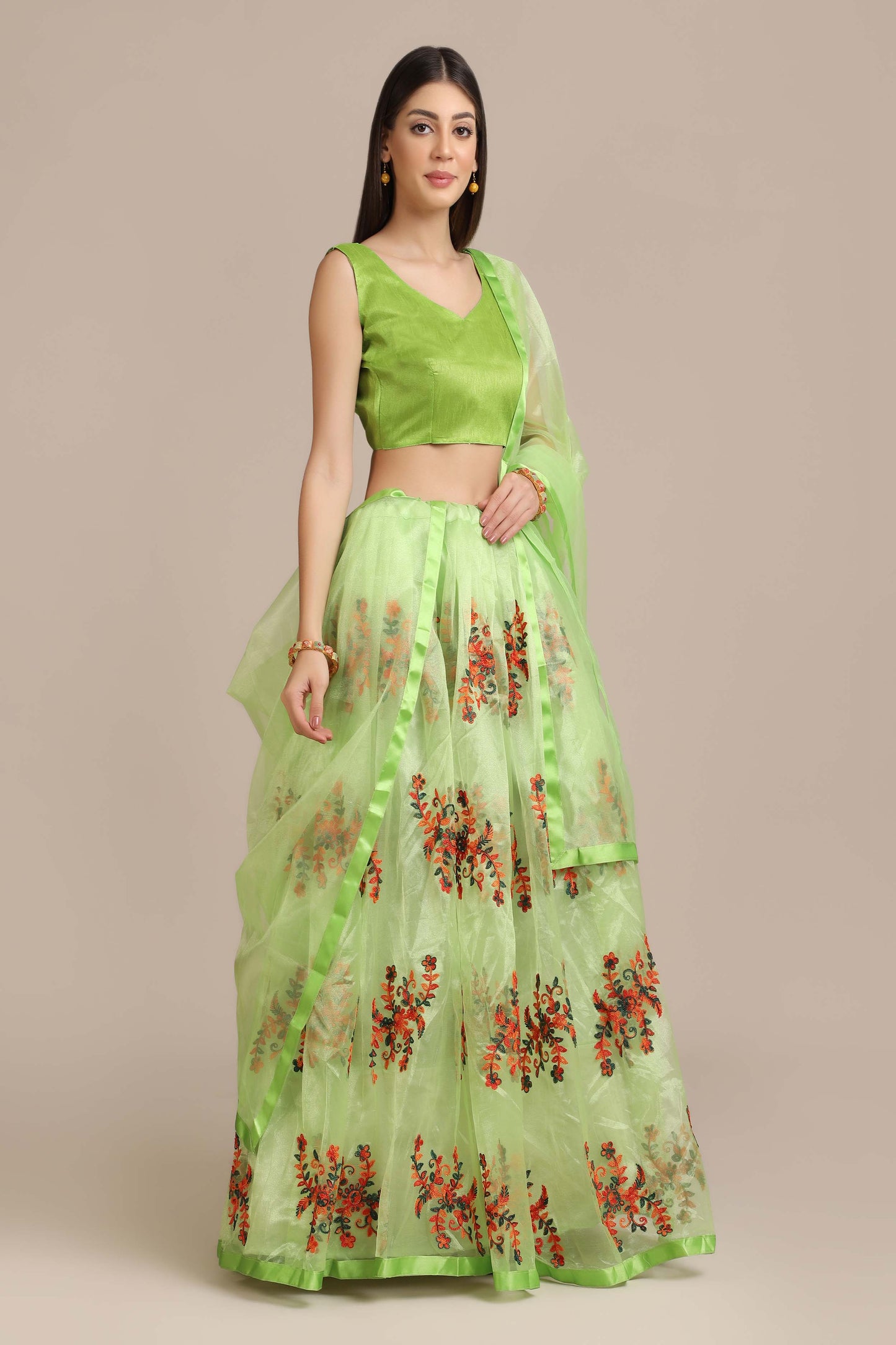 Embroidered Lehenga Choli Set with Dupatta