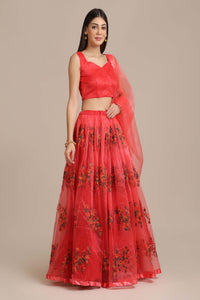 Embroidered Lehenga Choli Set with Dupatta