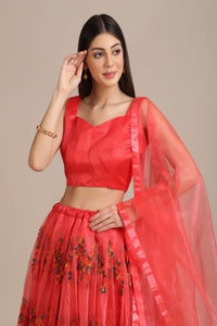 Embroidered Lehenga Choli Set with Dupatta