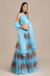 Embroidered Lehenga Choli Set with Dupatta