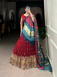 2025 Wedding Collection – Georgette Sequins Embroidered Lehenga with Gaji Silk Dupatta & Unstitched Blouse