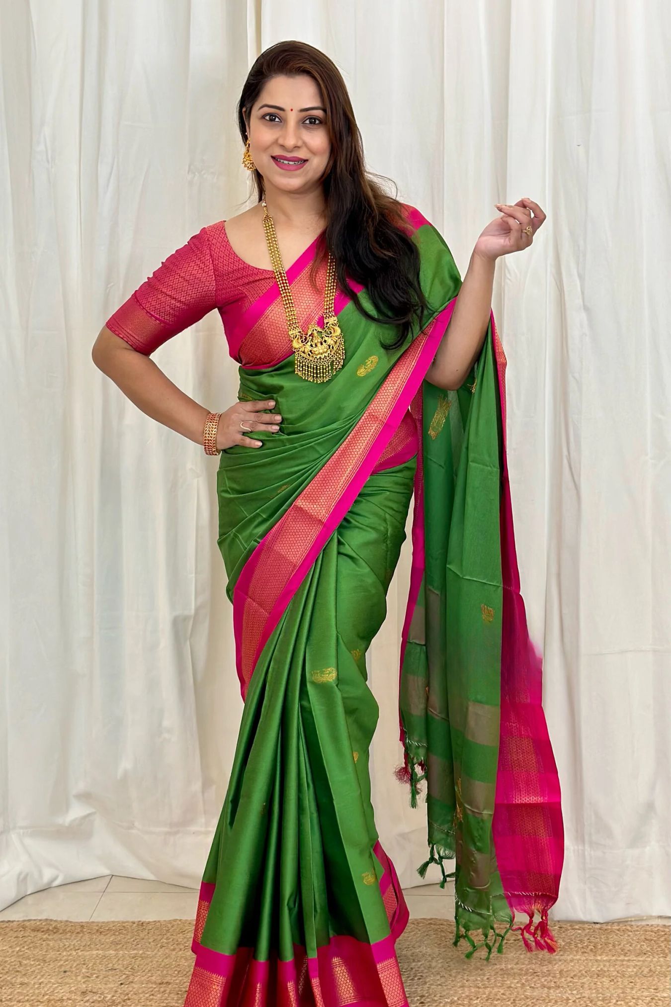 Best New Kanjivaram Pure Silk Saree With Contrast Border