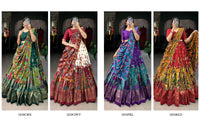 Infuse Your Wardrobe with Southern Grace – Tussar Silk Kalamkari Print Lehenga Choli with Foil Work Border