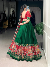 Twirling in Tradition, Shining in Silk – Tussar Silk Patola Print Lehenga Choli with Foil Work Detailing