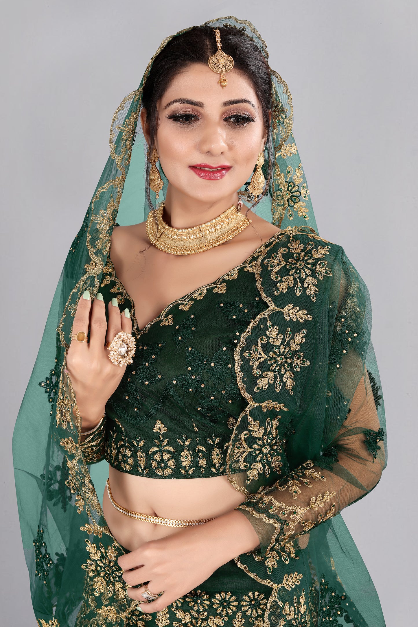 Embroidered Ready to Wear Lehenga & Unstitched Blouse With Dupatta