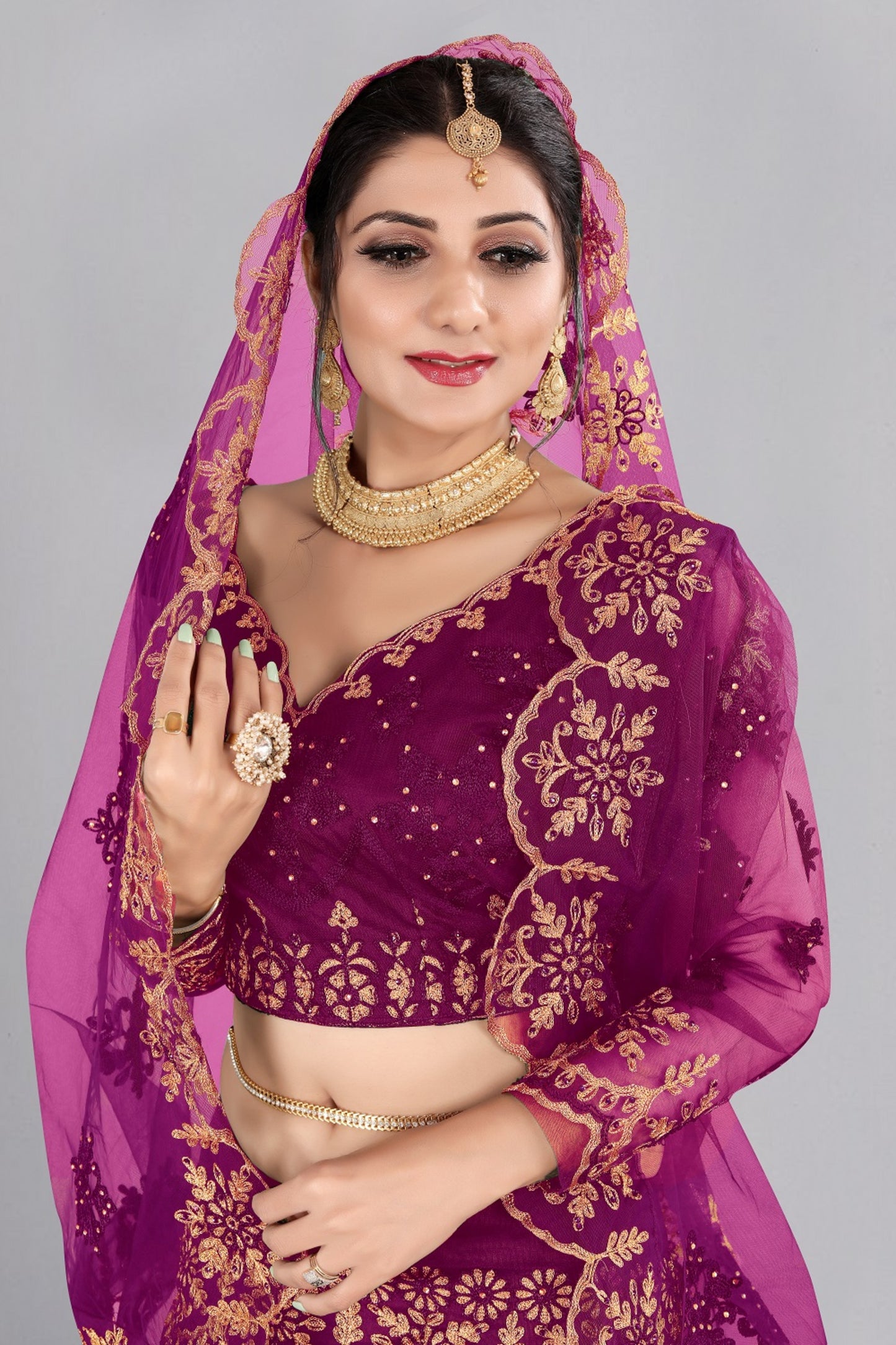 Embroidered Ready to Wear Lehenga & Unstitched Blouse With Dupatta