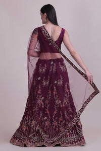 Embroidered Semi-Stitched Lehenga & Unstitched Blouse With Dupatta