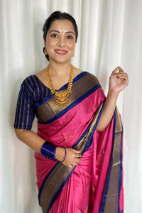 Best New Color Pure Kanjivaram Silk Saree with Contrast Border