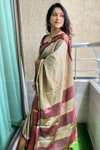 Best New Kanjivaram Pure Silk Saree With Contrast Border