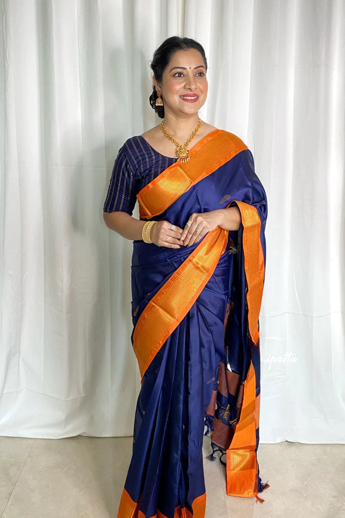 Best New Kanjivaram Pure Silk Saree With Contrast Border