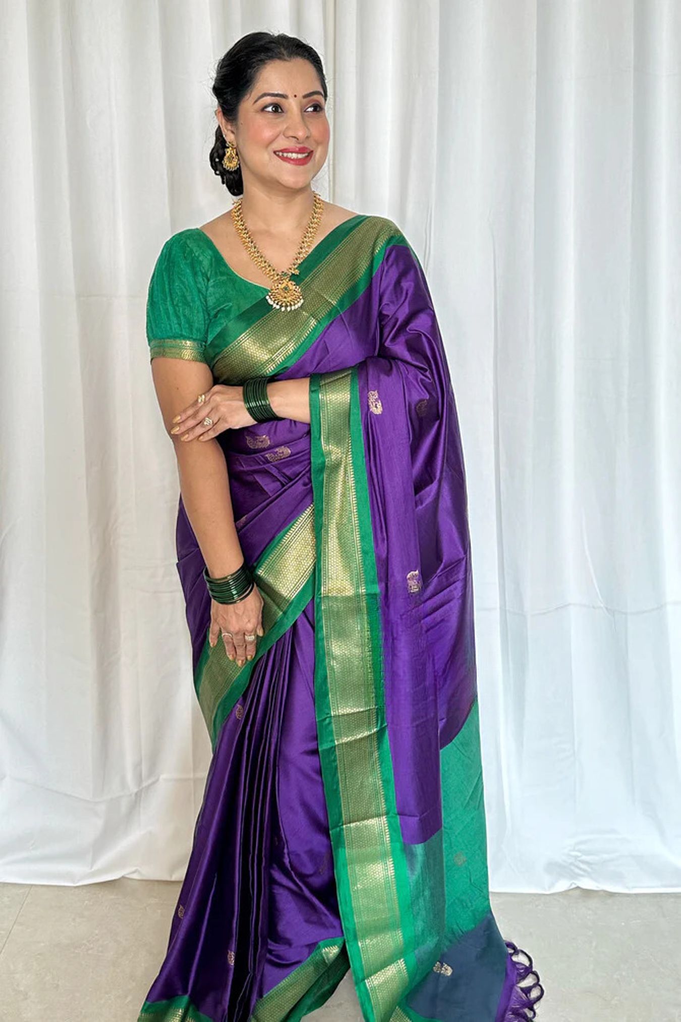 Best New Kanjivaram Pure Silk Saree With Contrast Border