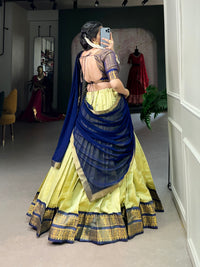 Regal Kanchipuram Silk Lehenga Choli with Zari Weaving and Georgette Dupatta