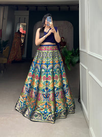 Timeless Banarasi Silk Lehenga Choli with Zari Weaving and Attached Dupatta – Elegance Woven in Tradition