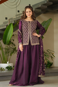 Rakhi Special Premium Sharara Set – Beaded Elegance in Mehendi & Win