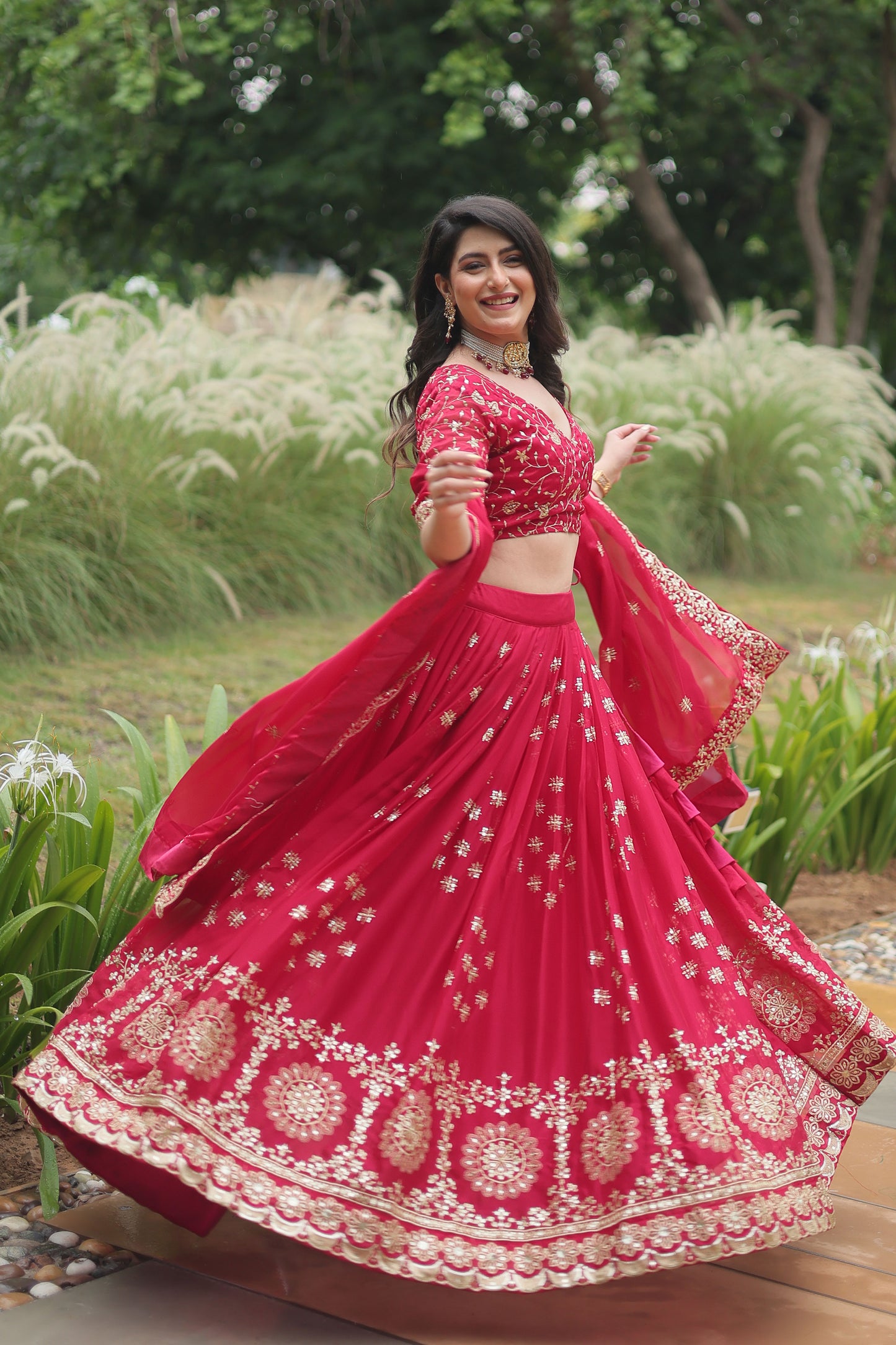 Designer Lehenga collection Made with Rangoli Silk With Sequins And thread Embroidered work Lehenga Choli with Dupatta.