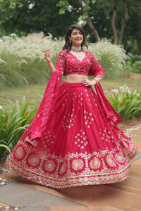 Designer Lehenga collection Made with Rangoli Silk With Sequins And thread Embroidered work Lehenga Choli with Dupatta.