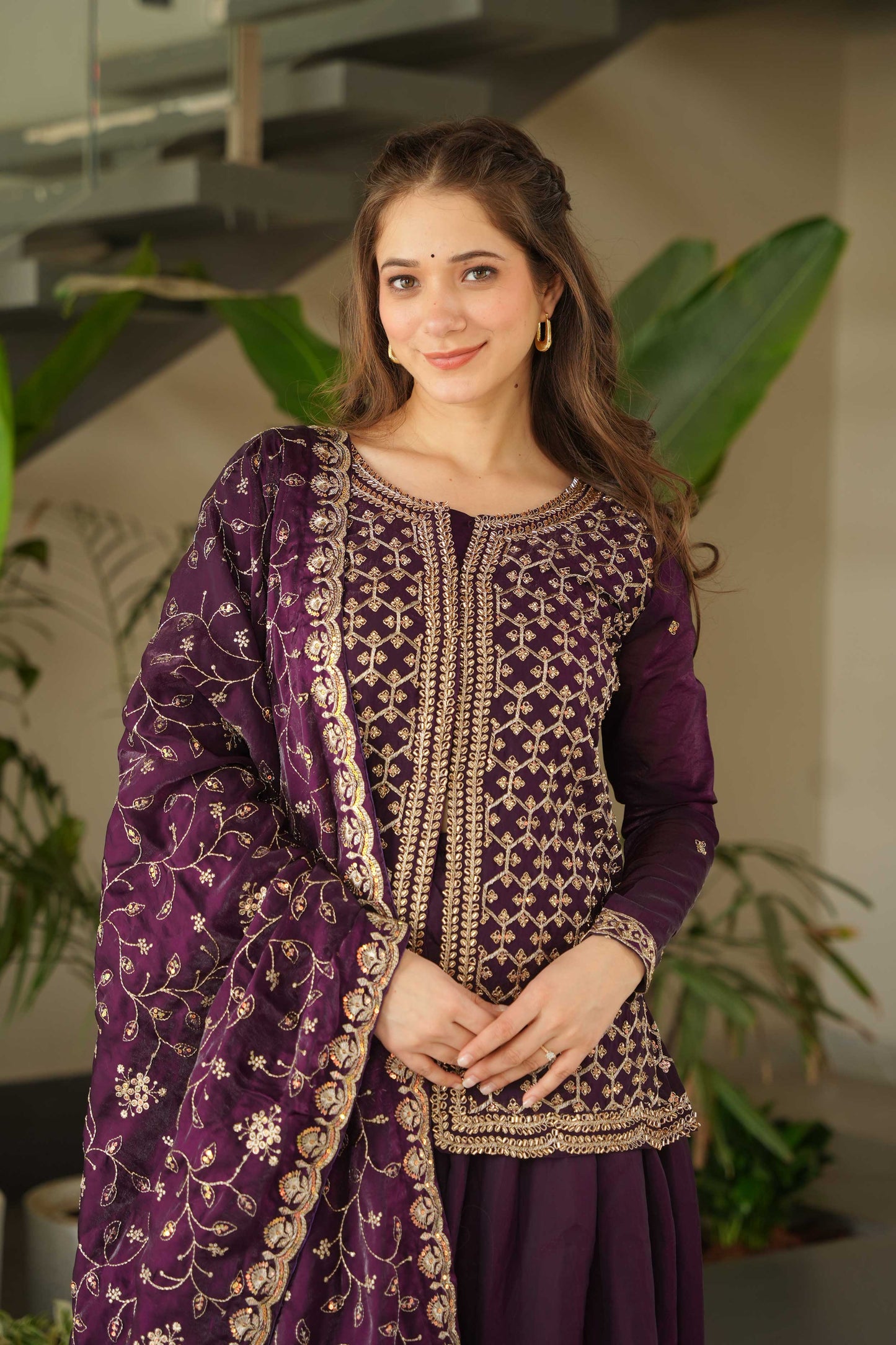 Rakhi Special Premium Sharara Set – Beaded Elegance in Mehendi & Win