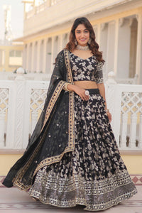 Designer Dyeable Pure Viscose Jacquard fabric Lehenga Choli & Dupatta Set