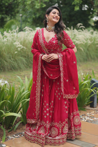 Designer Lehenga collection Made with Rangoli Silk With Sequins And thread Embroidered work Lehenga Choli with Dupatta.