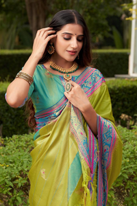 Attractive Contrast Border Kanjivaram Silk Saree