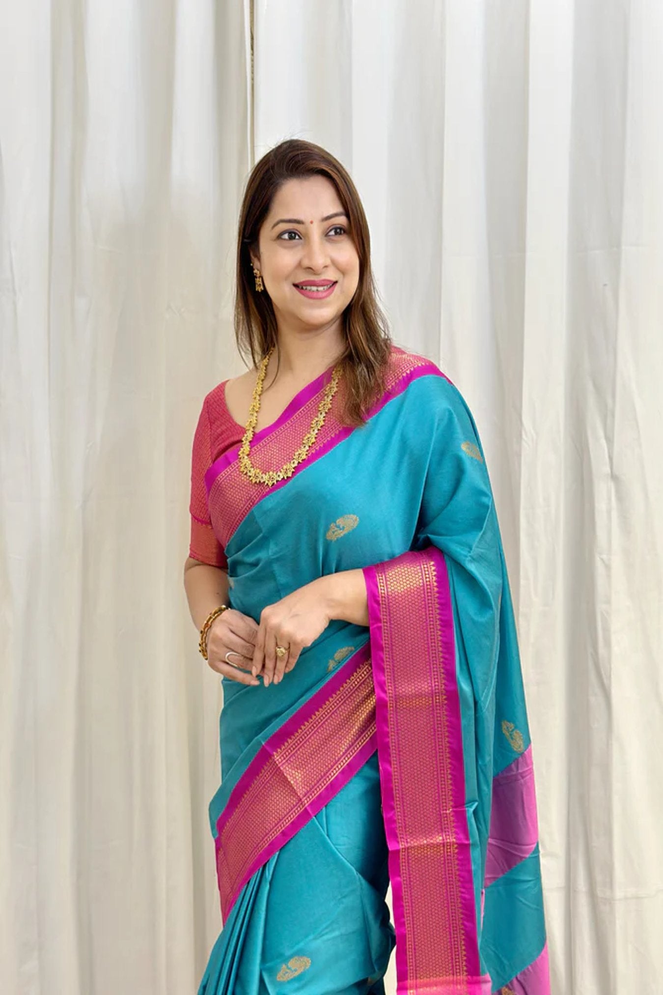 Best New Kanjivaram Pure Silk Saree With Contrast Border