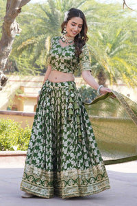 Designer Dyeable Pure Viscose Jacquard Lehenga Choli & Dupatta Set